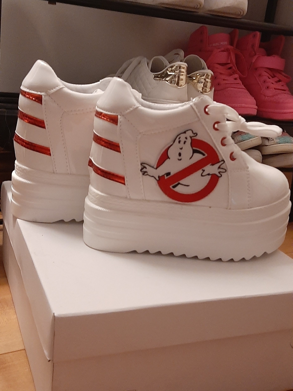 Custom-Ghostbusters Glow-in-the-dark High Heel Sneaker Wedge
